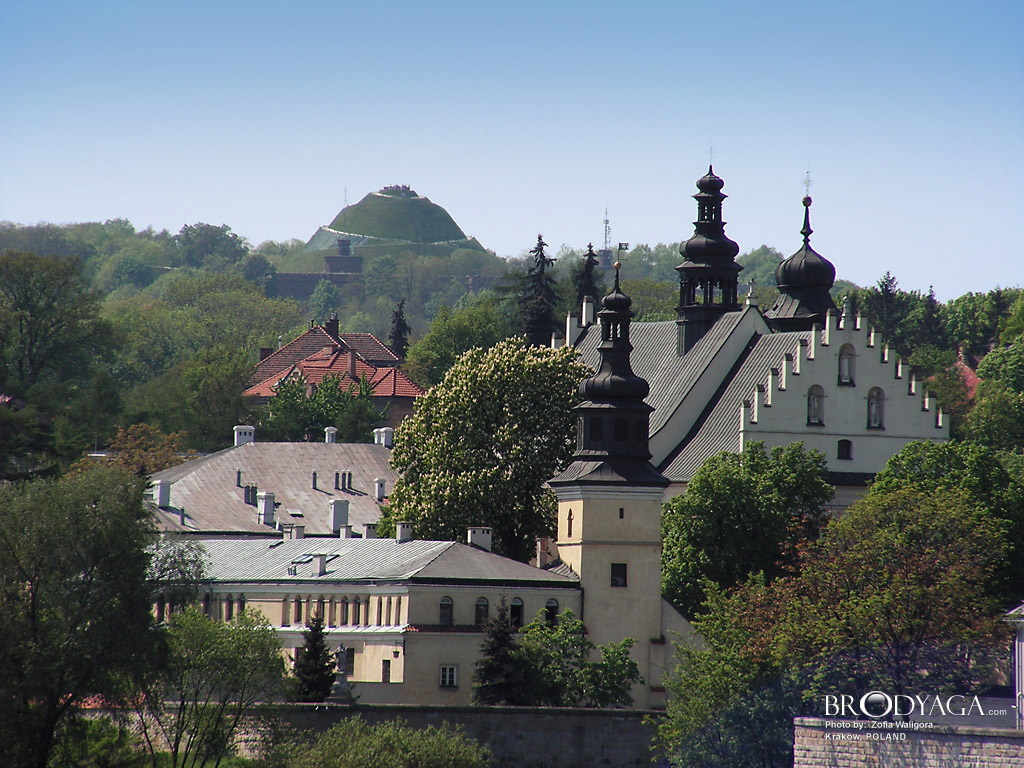 The Premonstratensian Sisters Church with the Kosciuszko Mound in the background